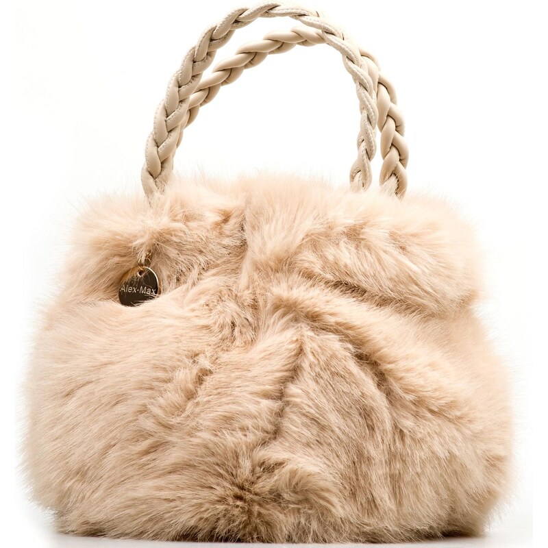 Kabelka Alex Max s kožušinou béžová 66910125