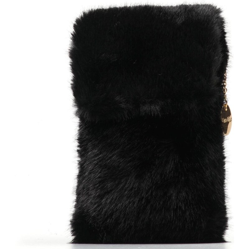 Mini kabelka na telefón Alex Max s kožušinou čierna 66910129