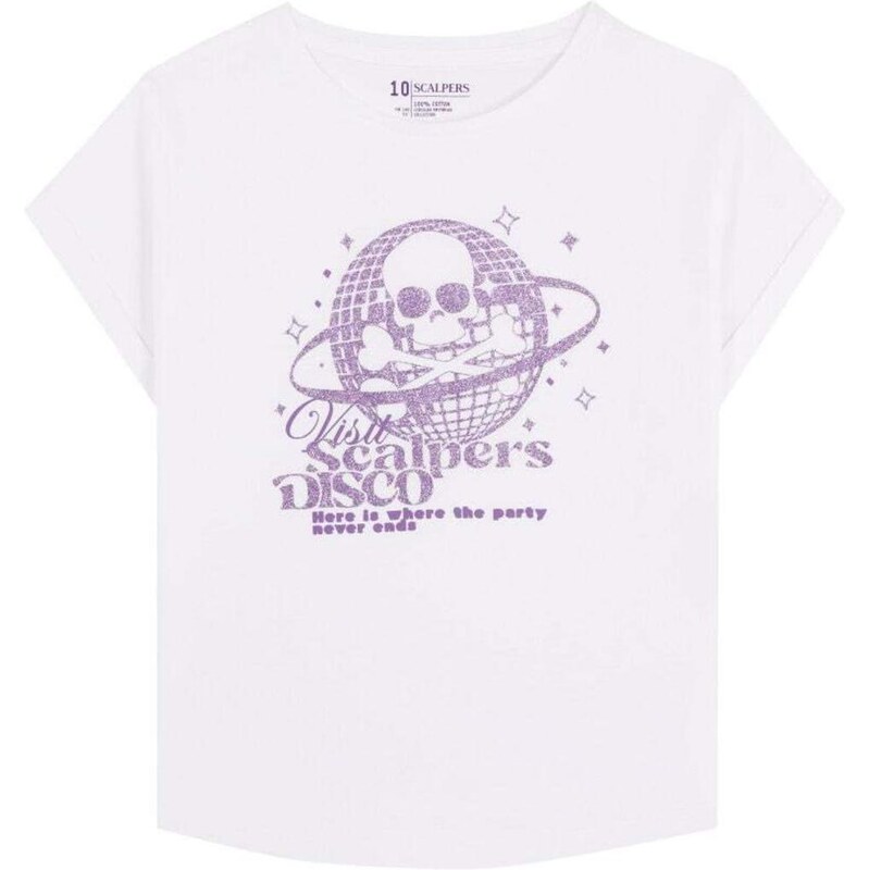 Scalpers Tričko Disco fialová / biela 66916258