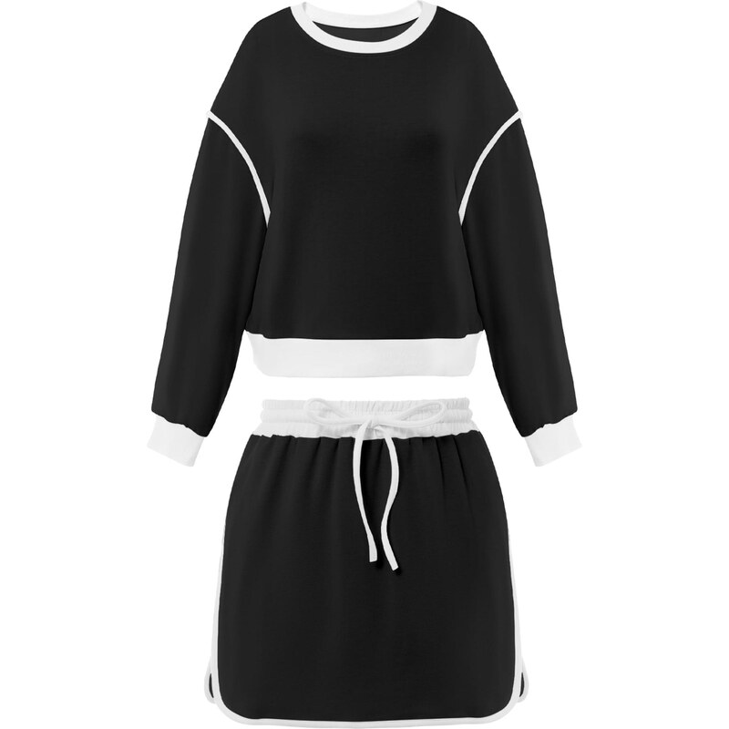Imily Bela Tepláková súprava Workout set čierna / biela 66916313