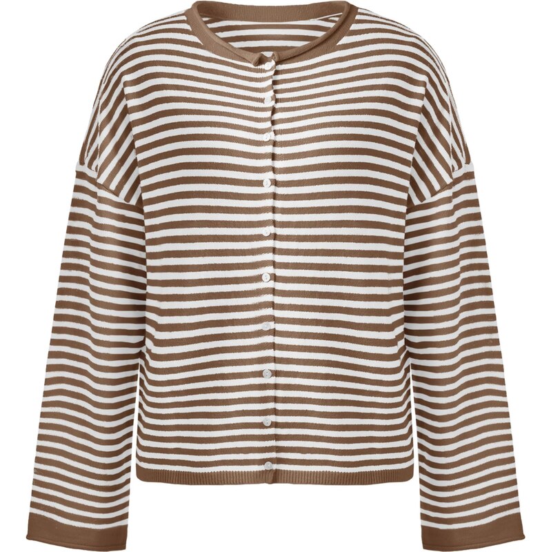 Imily Bela Kardigán hnedá / biela 66916346