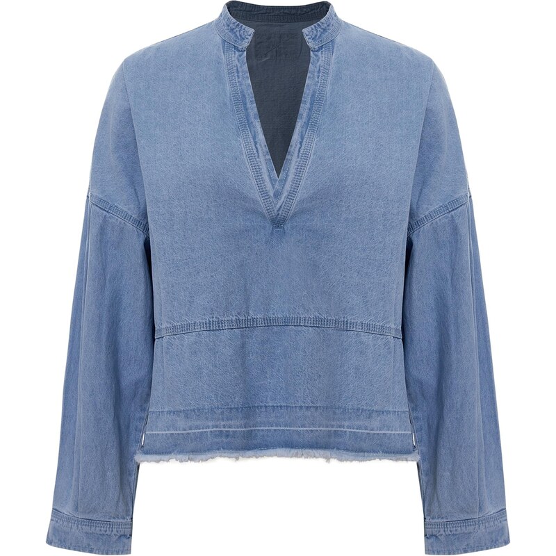 Imily Bela Blúzka modrá denim 66916408
