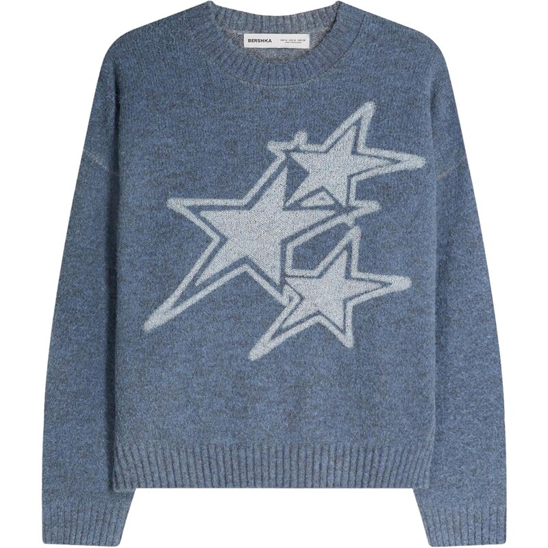 Bershka Sveter opálová / svetlomodrá 66916514