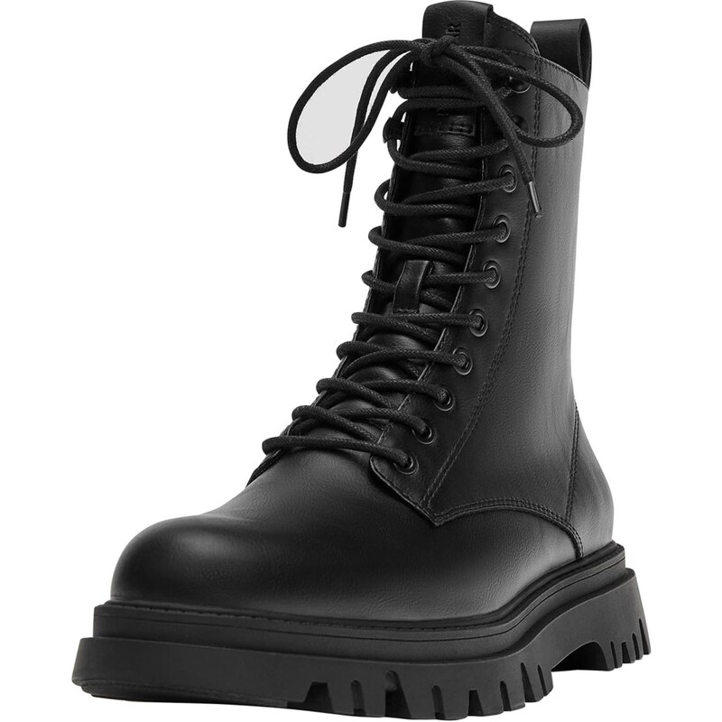 Pull&Bear Šnurovacie čižmy čierna 66916549