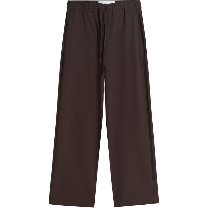 Bershka Nohavice čokoládová 66916618