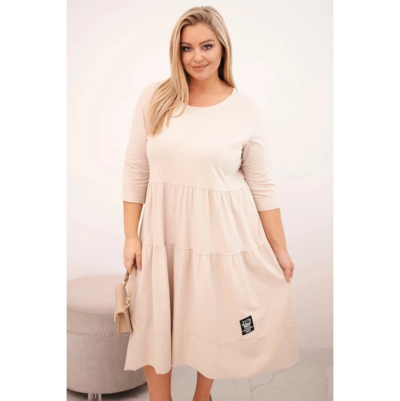 Kesi Włoski Bavlnené šaty s volánmi a vyhrnutými rukávmi 66914601