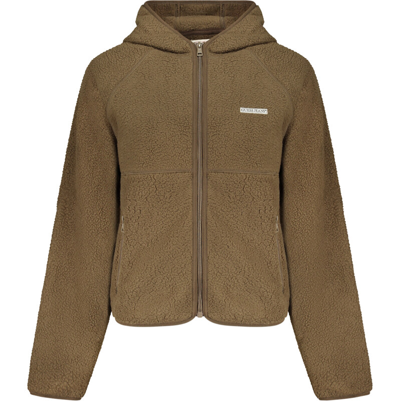 Športová Dámska Mikina so zipsom GUESS JEANS Hnedá 68243455