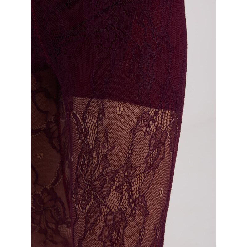 Italy Moda Bordové čipkované legíny 66914702