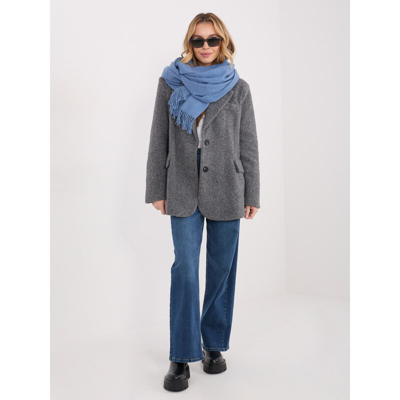 Wool Fashion Italia Šál v šedej a modrej farbe 66914695