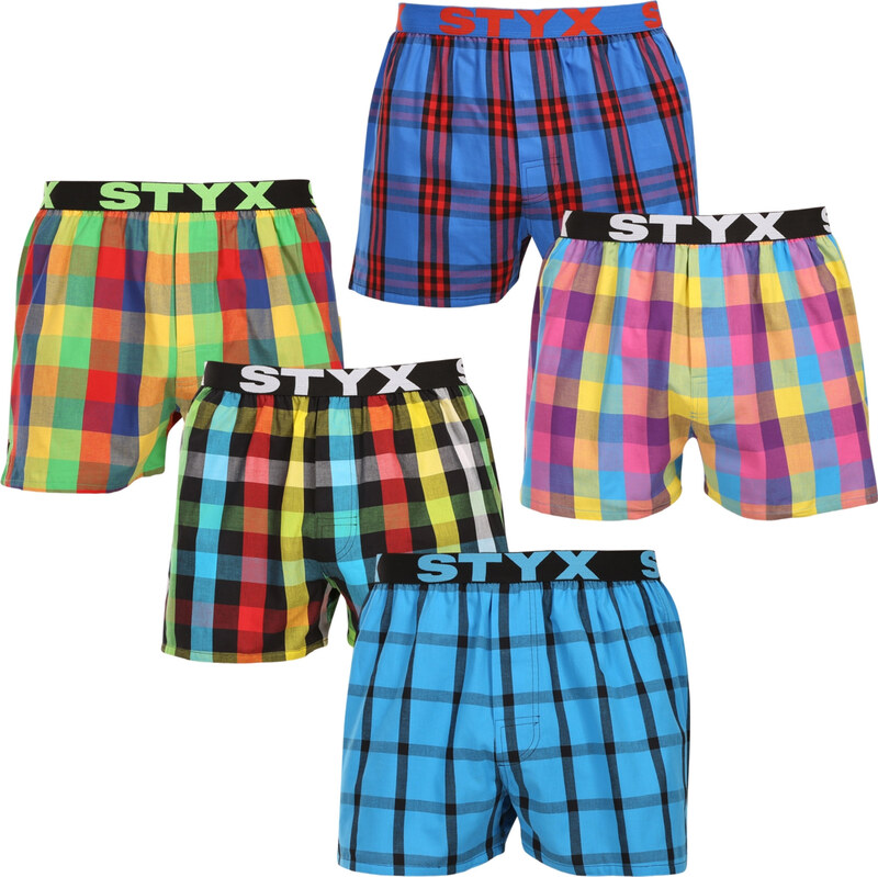 5PACK pánske trenky Styx športová guma viacfarebné (5B0112456) 66921601