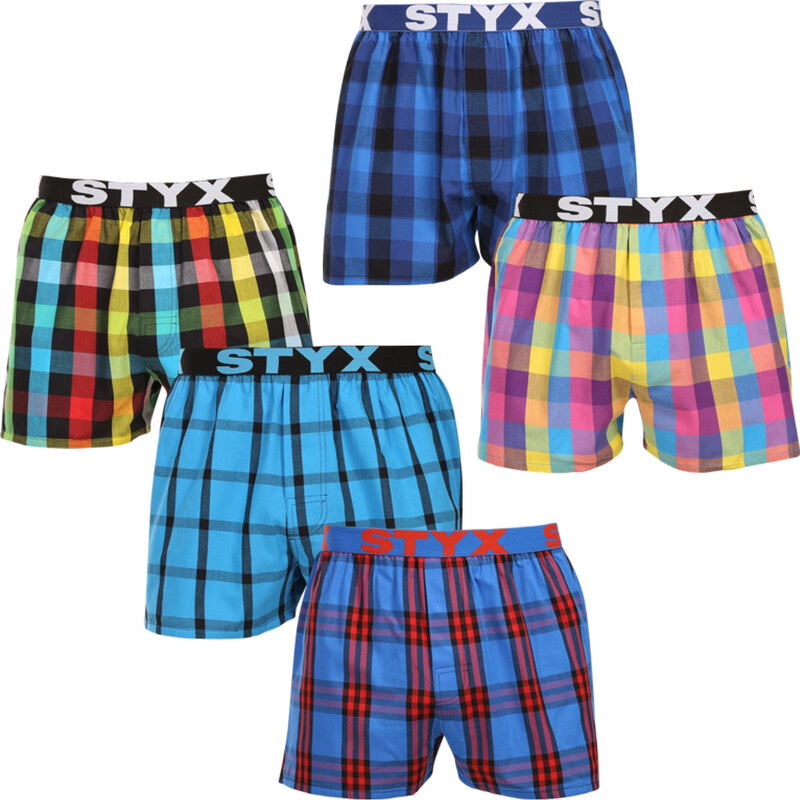 5PACK pánske trenky Styx športová guma viacfarebné (5B0112346) 66921603