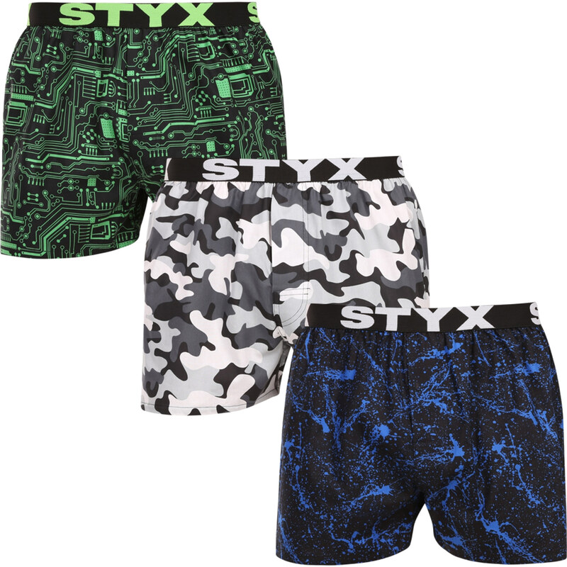 3PACK pánske trenky Styx art športová guma viacfarebné (3B19234) 66924816