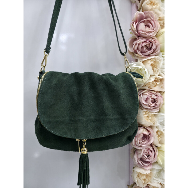 E-shop Katrins Fashion Trendy zelená crossbody kabelka Grosso