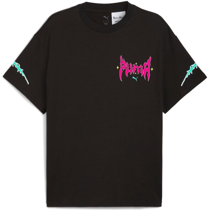 Puma Hoops x Rick and Morty Tee Black - Pánske - Tričko Puma - Čierne 66926455