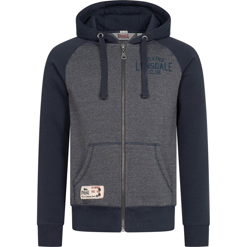 LONSDALE Tepláková bunda Slough námornícka modrá / modrá melírovaná 60867106