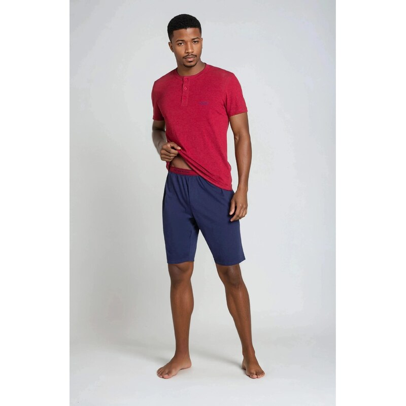 Henderson Pánske krátke bavlnené pyžamo Dune 38879-33X červeno 23346921
