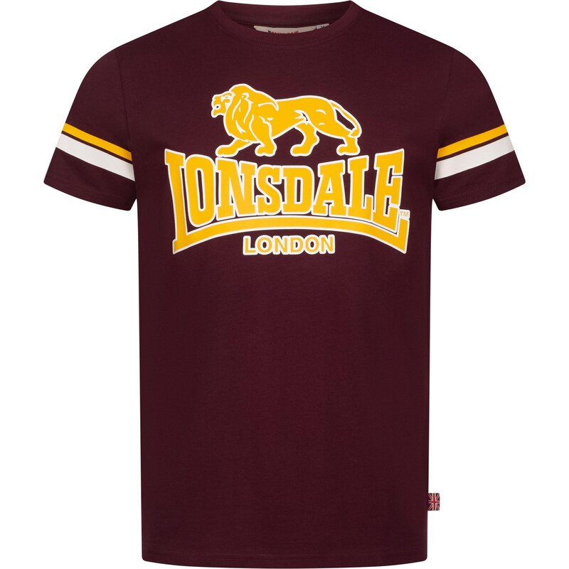 LONSDALE Tričko Methley žltá / tmavočervená / biela 60914643