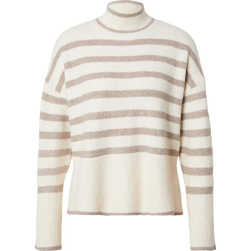 VILA Oversize sveter VILAVINIA krémová / tmavobéžová 65836033