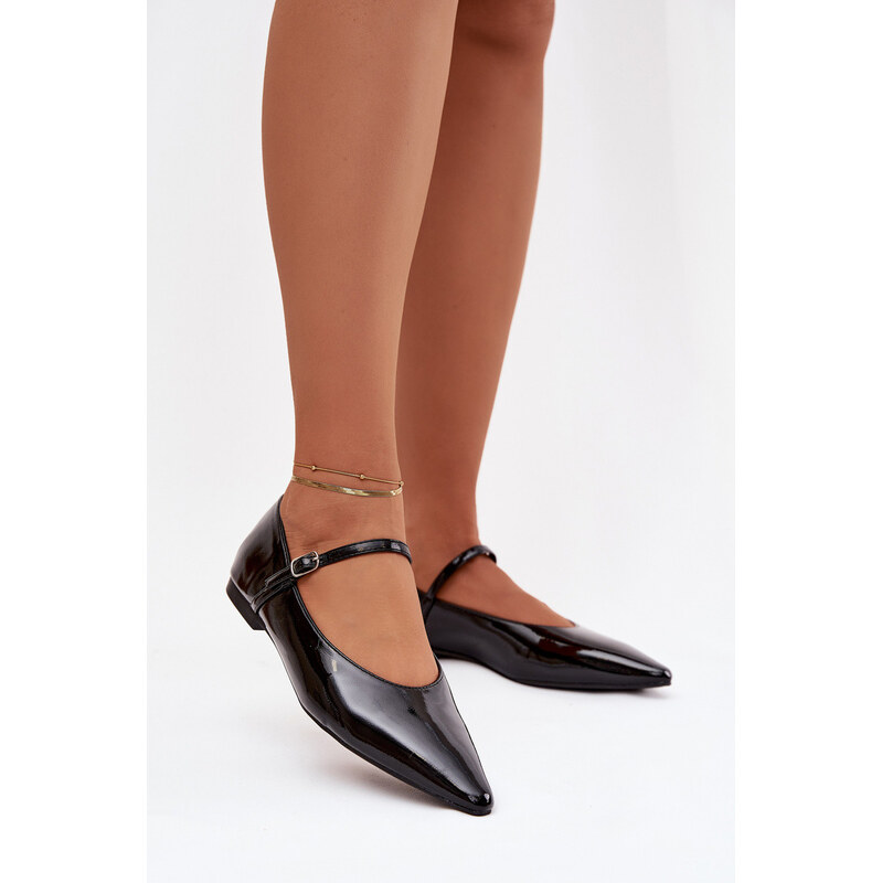 Boto Lakované baleríny s páskem černé Jarelle 67261316