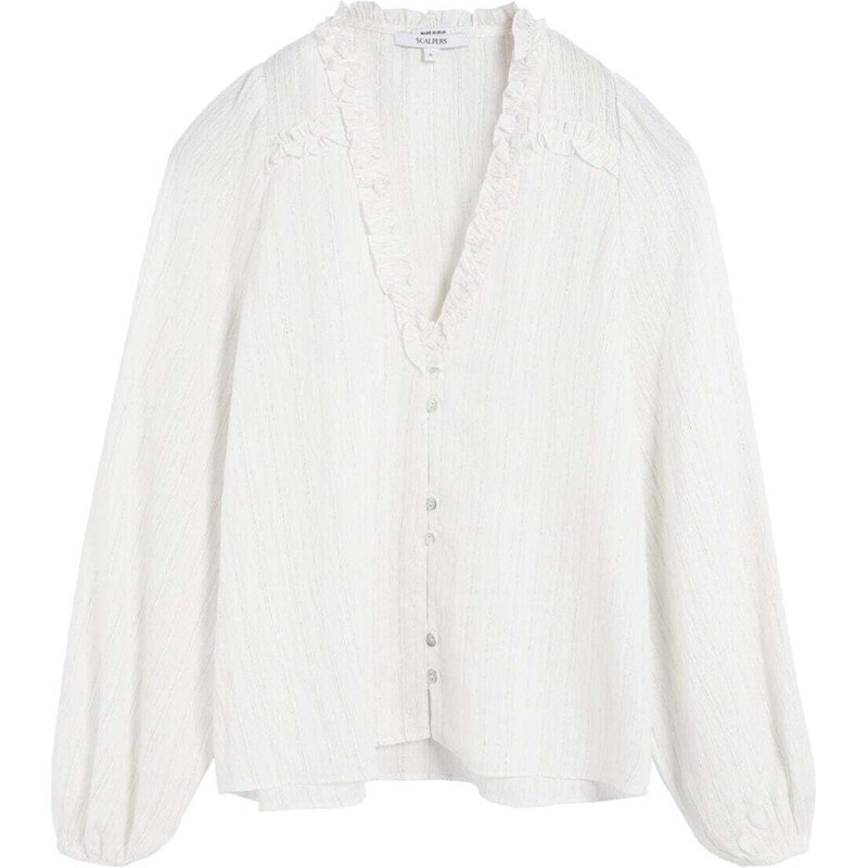 Scalpers Blúzka Lurex šedobiela 66935576