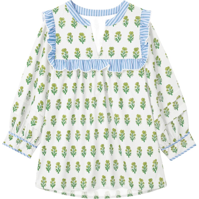 Imily Bela Blúzka pastelovo modrá / zelená / svetlozelená / biela 66935665