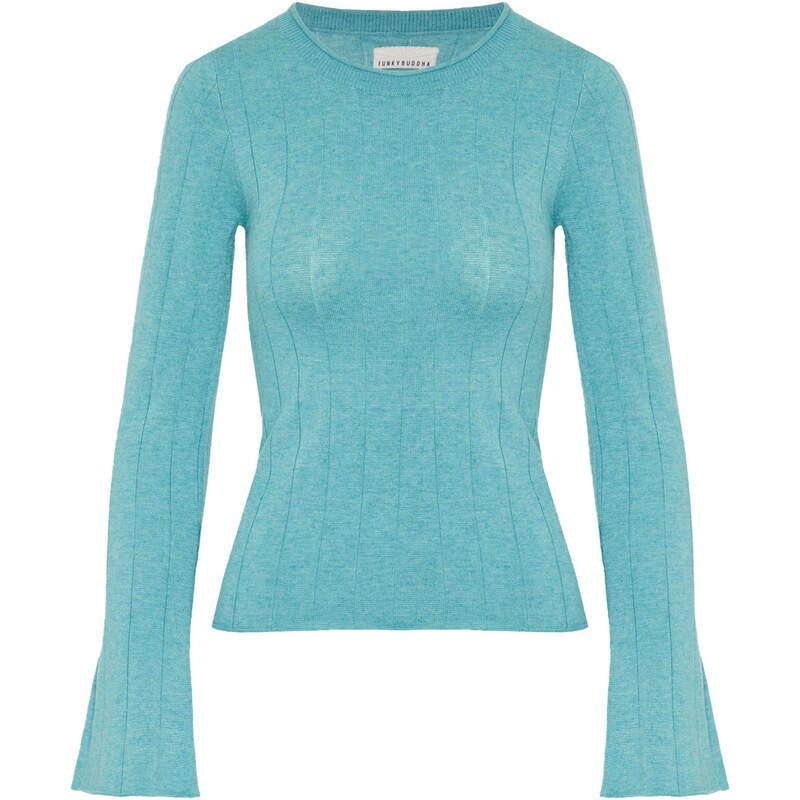 Funky Buddha Sveter tyrkysová 66935944
