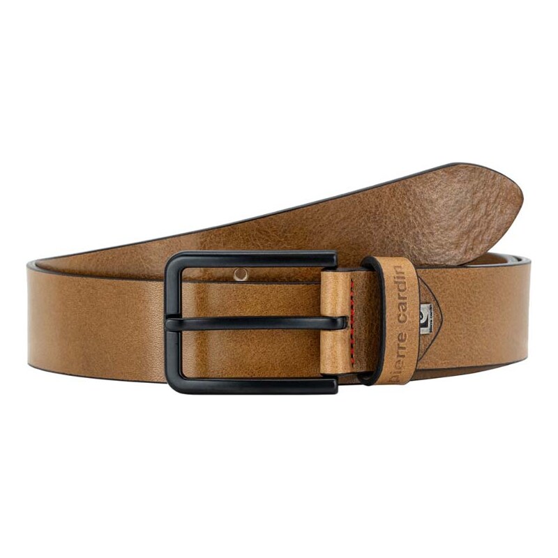 Svetlohnedý pánsky kožený opasok Pierre Cardin taupe 66932747