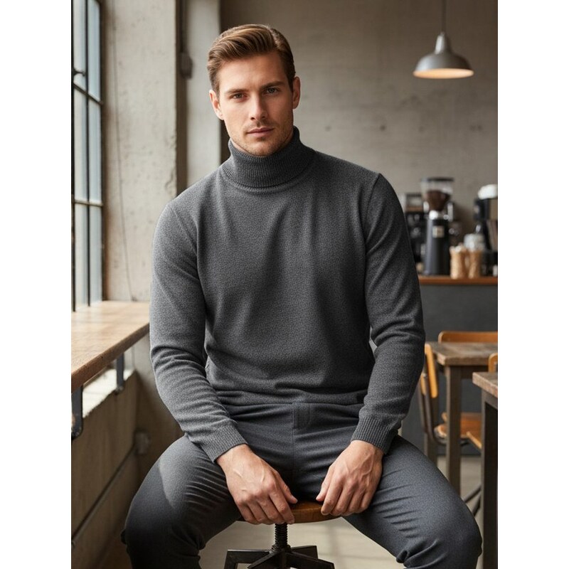 Dstreet Sivý pánsky rolák pre mužov 66939826