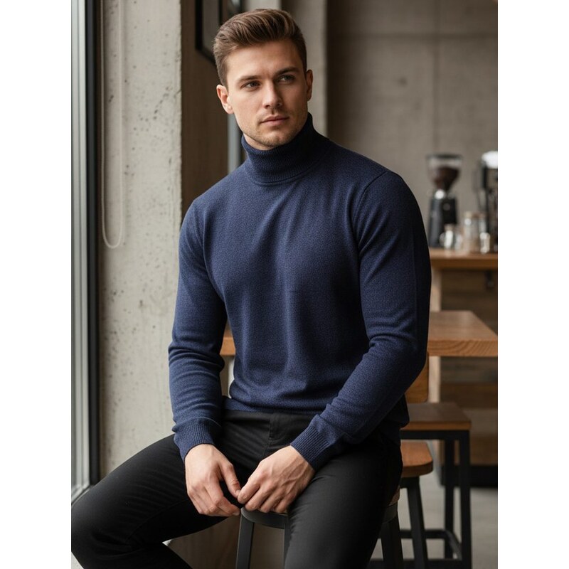 Dstreet Modrý pánsky rolák pre mužov 66939827