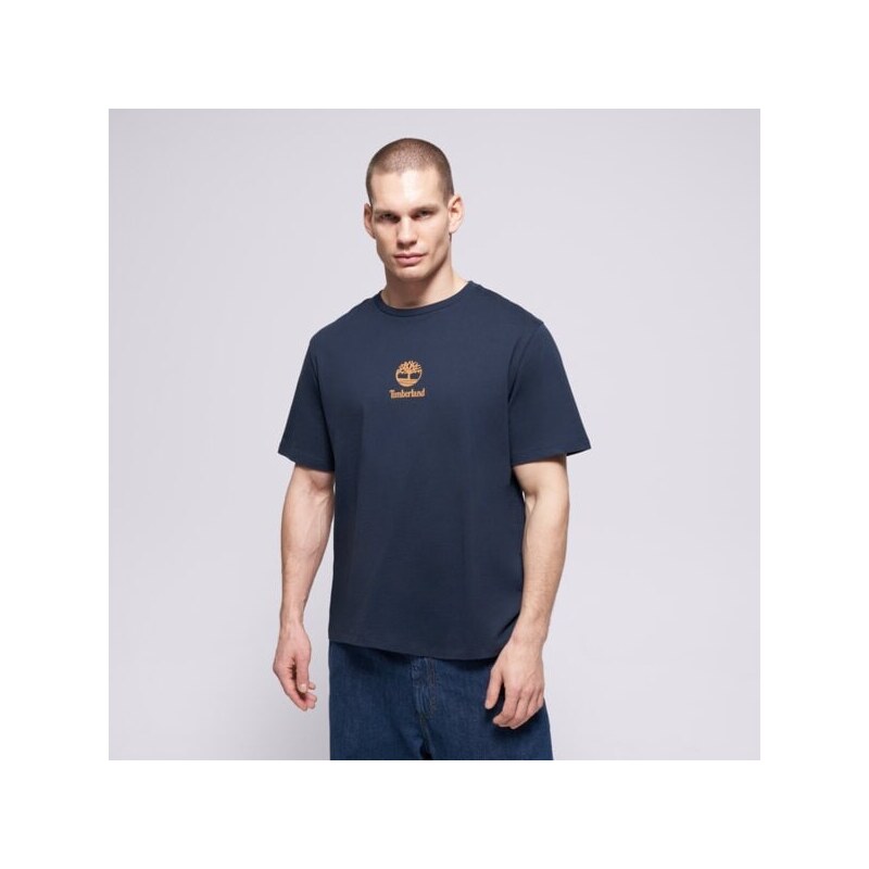 Timberland Tričko New Small Logo Print Ss Tee Dark Sapphire Muži 66825532