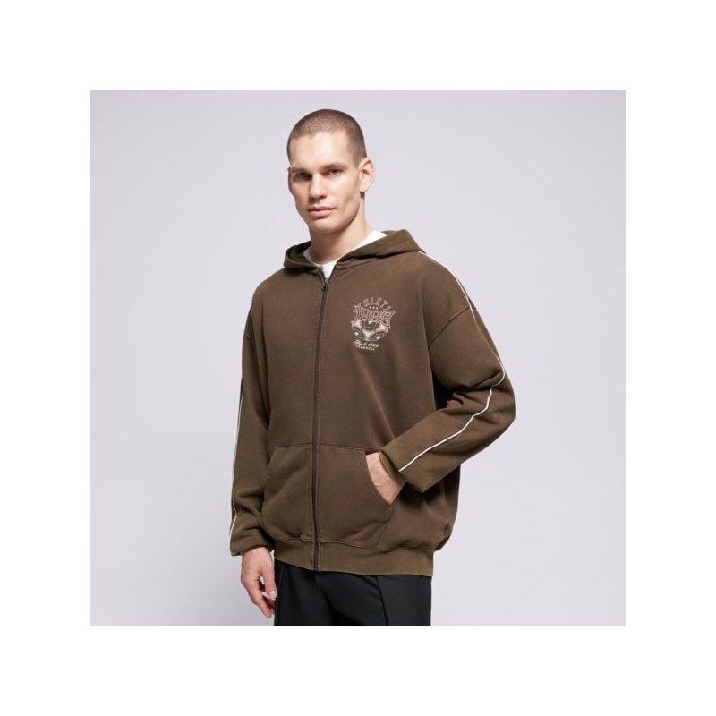 Prosto Mikina Zip Hoodie Athletic Washed Brown Muži Oblečenie Mikiny 66825541