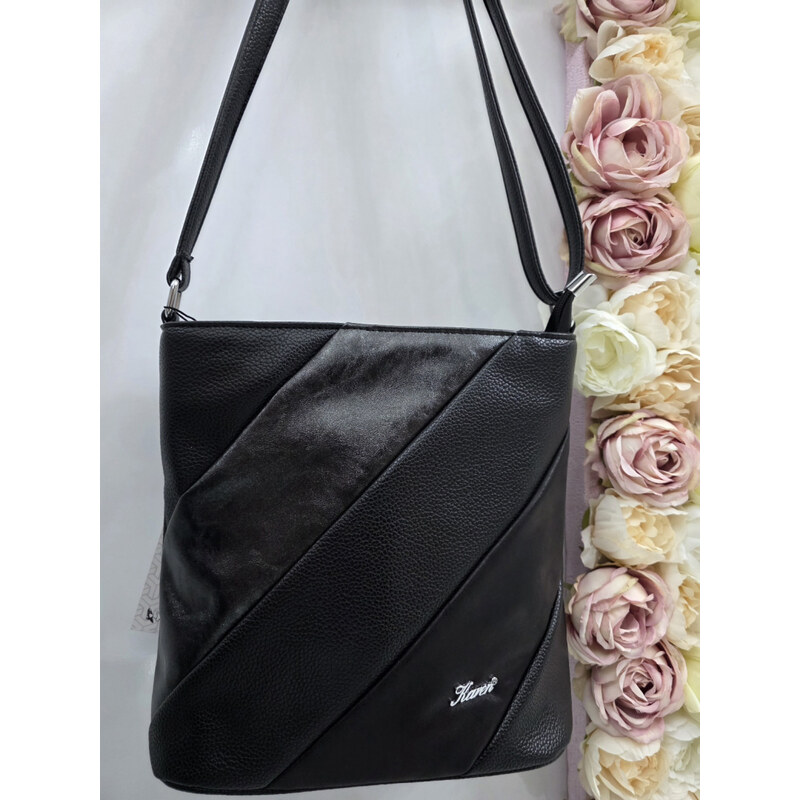 E-shop Katrins Fashion Čierna crossbody kabelka Karen