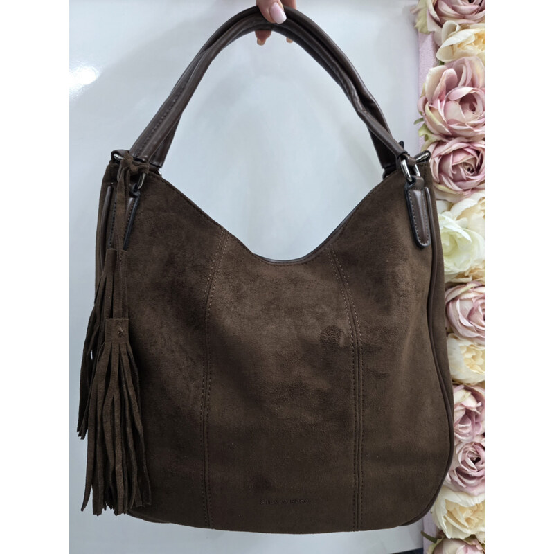 E-shop Katrins Fashion Hnedá kabelka elegantná na plece Silvia Rosa