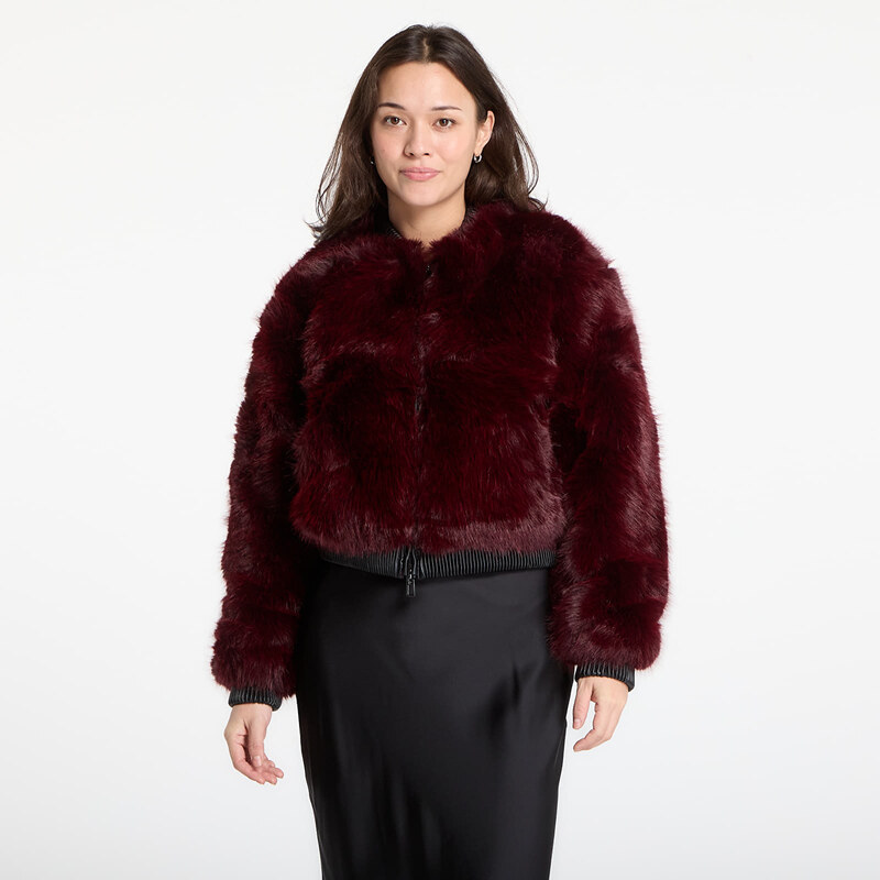 Kabát Desigual Raspberry Fur Jacket Red S 66940704