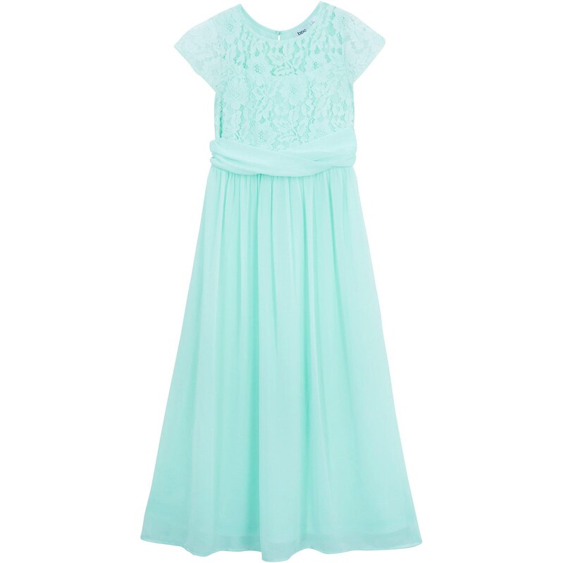 bonprix Šifónové šaty s čipkou, farba zelená 44789865