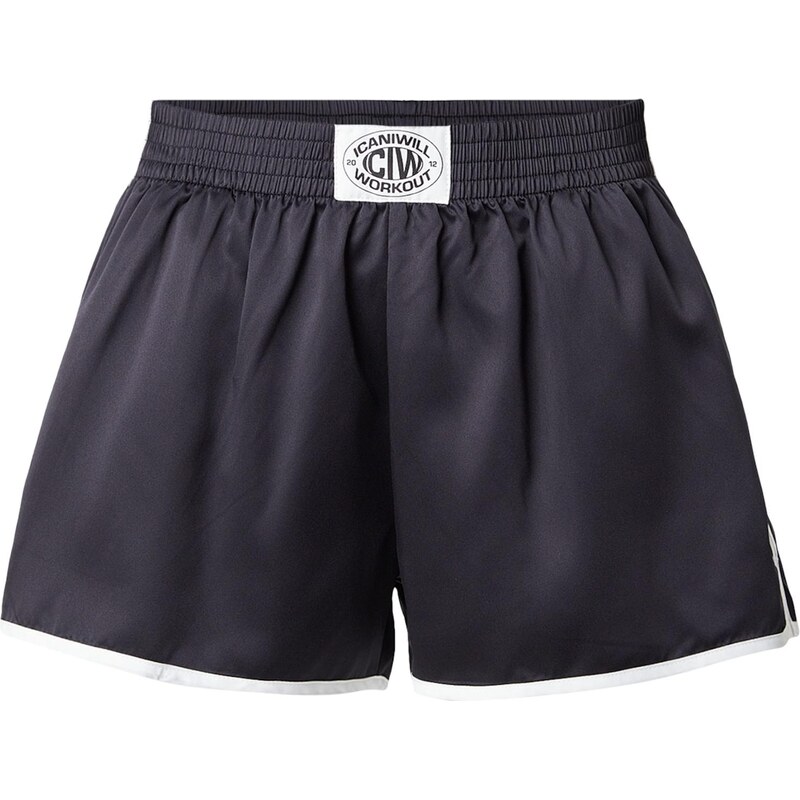 ICANIWILL Športové nohavice čierna / biela 66945401