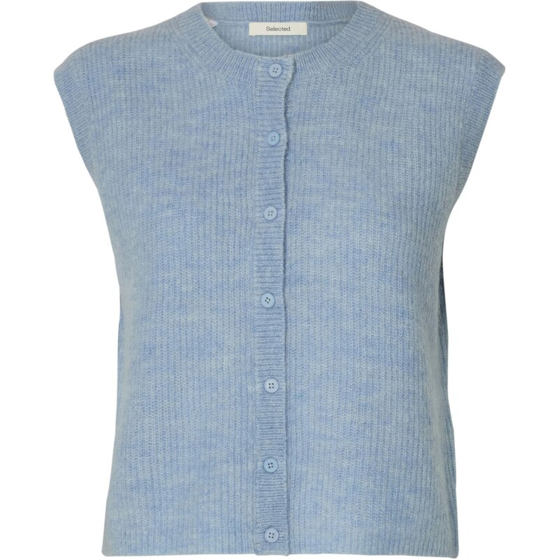 SELECTED Pletená vesta SLFLulu svetlomodrá 66945501