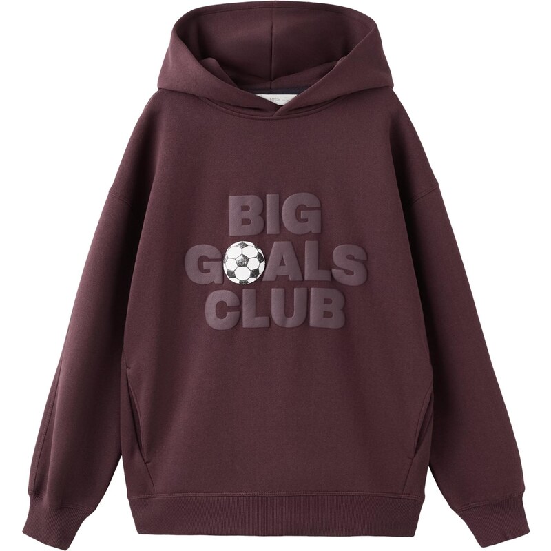 MANGO KIDS Mikina DGOALS vínovo červená / čierna / biela 66945527