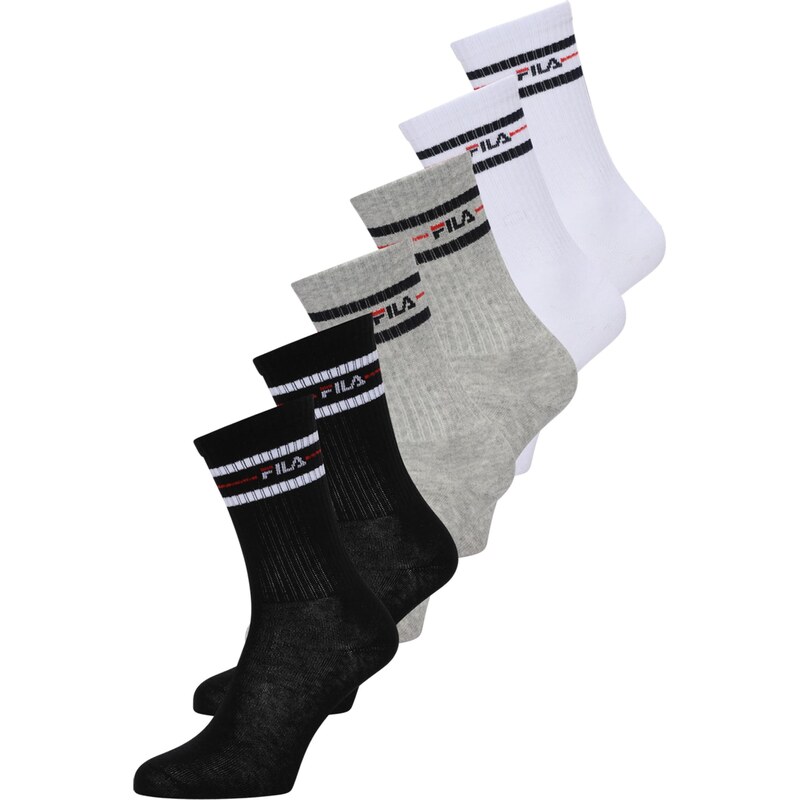 FILA Ponožky sivá melírovaná / červená / čierna / biela 66945543