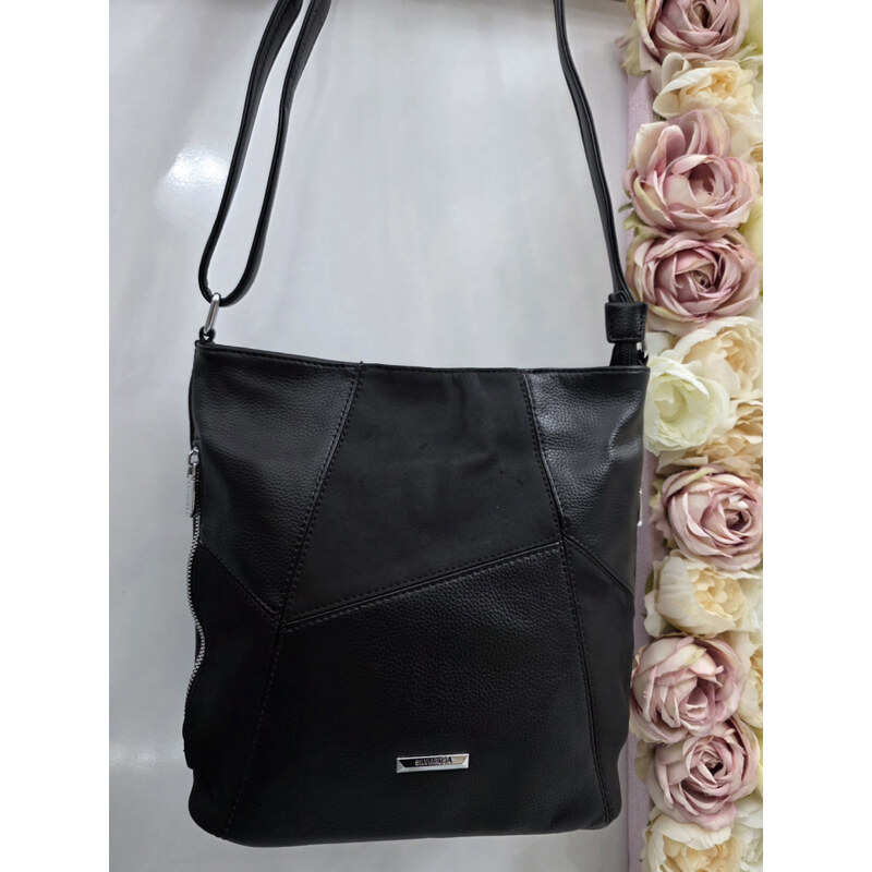 E-shop Katrins Fashion Crossbody čierna kabelka SilviaRosa