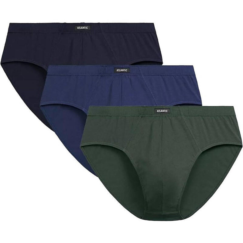 Atlantic 3PACK 3MP-129 Pánske nohavičky Dark Blue/Olive/Blue - 67262209