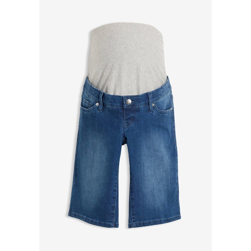 bonprix Tehotenské džínsové bermudy, farba modrá 44741841