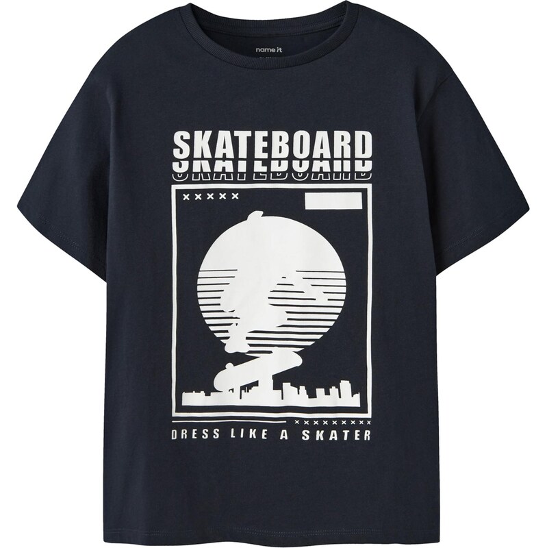 NAME IT Tričko NKMTHOMAS tmavomodrá / biela 66952014
