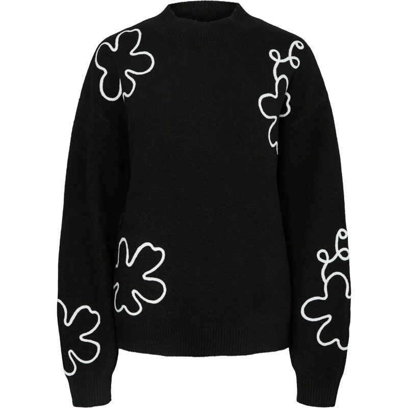 PIECES Sveter PCRosa čierna / biela 66952066