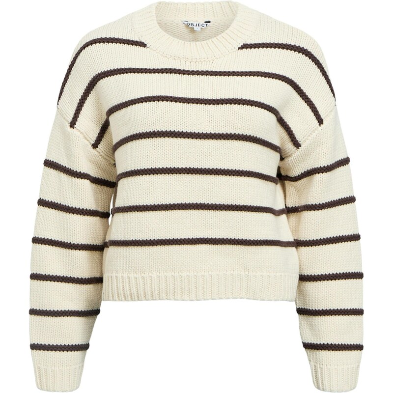 OBJECT Sveter OBJoda béžová / hnedá 66952073