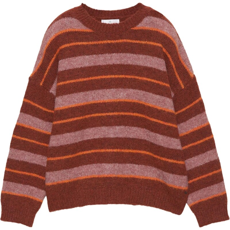 Pull&Bear Sveter PACIFIC oranžová / burgundská / červená melírovaná 66952220