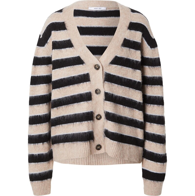 ABOUT YOU Kardigán Frauke béžová / svetlomodrá / čierna 66952290