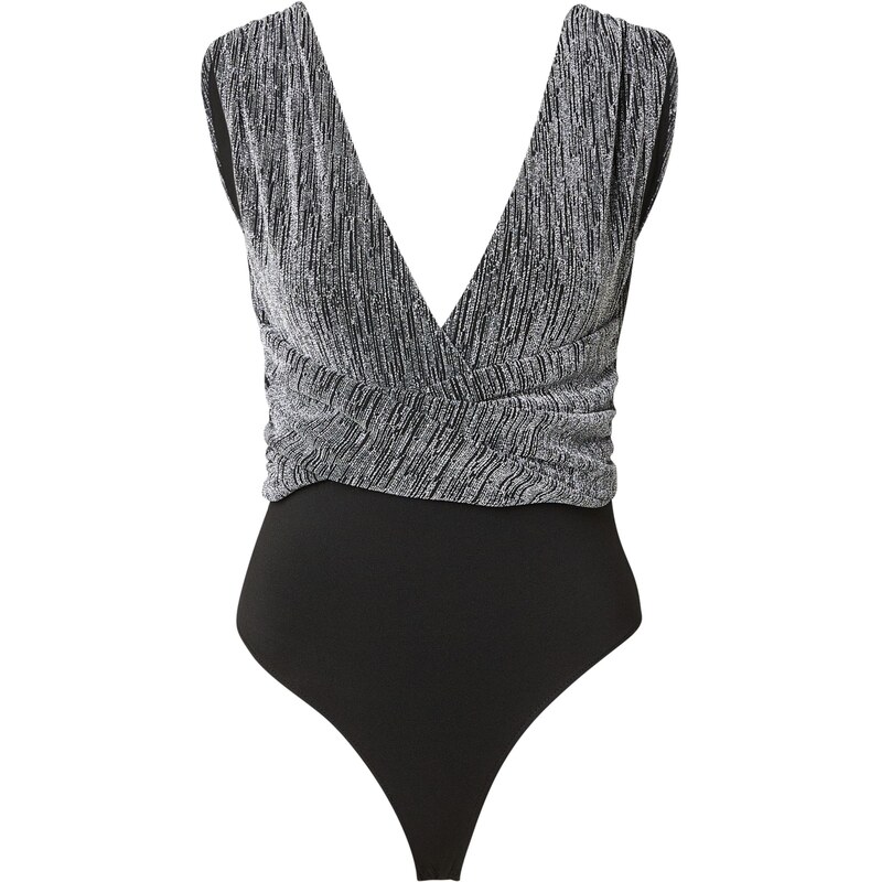 ABOUT YOU Košeľové body Cecile čierna / strieborná 66952305