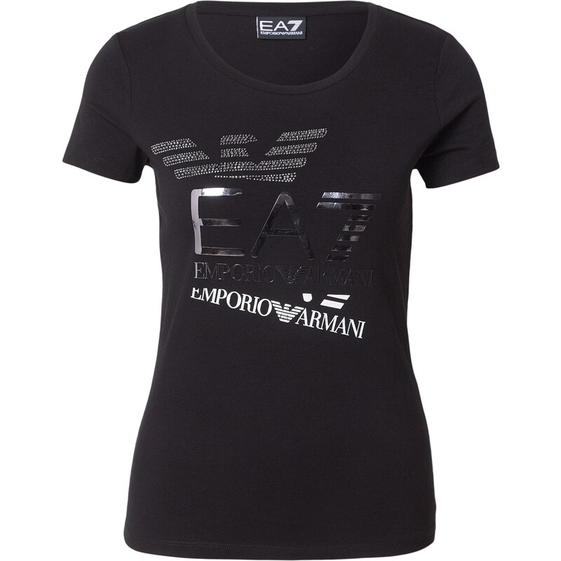 EA7 Emporio Armani Tričko čierna / strieborná / biela 66952306
