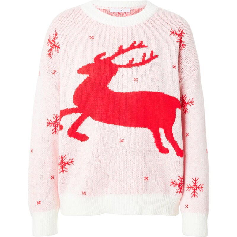 Hailys Sveter svetloružová / červená / biela 66952298